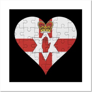 Irish Jigsaw Puzzle Heart Design - Gift for Irish With Northern Ireland Roots Posters and Art